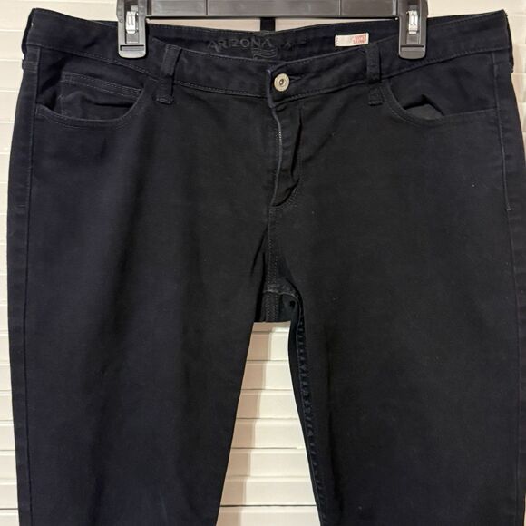 AriZona Jeans Emo Whimsigoth Black Straight Skinny Jeans Stretch Juniors Size 17 - Picture 2 of 8